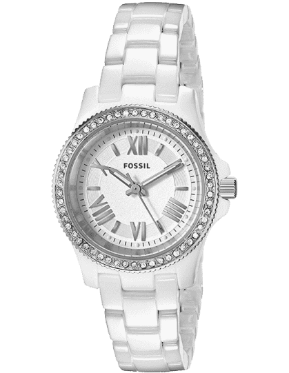 Fossil white ceramic watches ladies sale