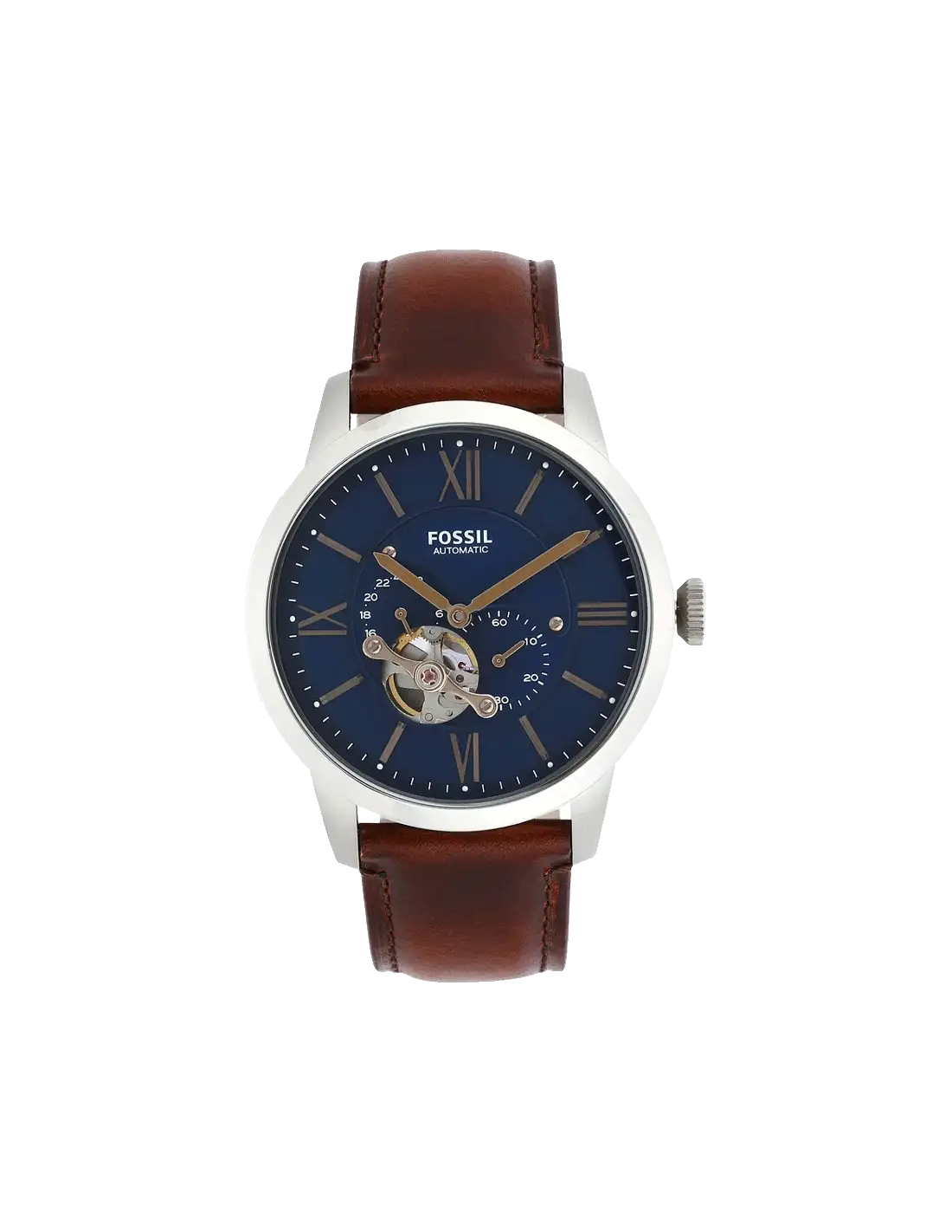 Men Townsman Fossil Me3110 Fossil Automatic Brown Leather Watch