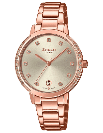 Casio sheen rose gold watch price on sale