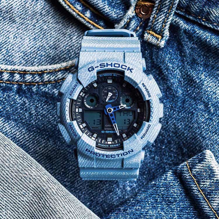 『かずちん』CASIO G-SHOCK GA-100DE ブルー　電池 かずちん様専用』CASIO G-SHOCK GA-100DE ブルー 電池 【公式通販】