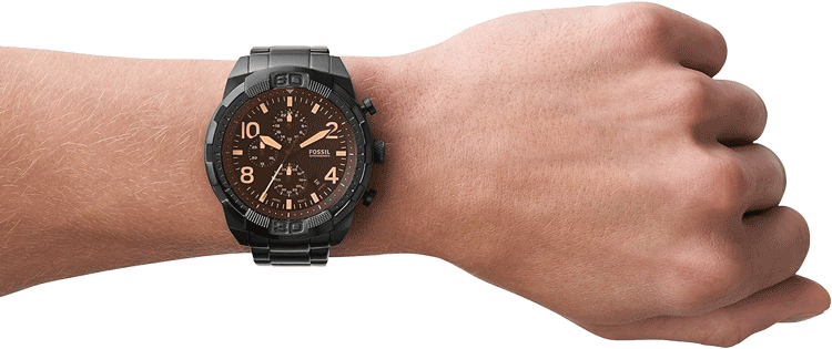 Fossil FS5876 Orologio Uomo FB-01 42mm - Cronografo, Quadrante Rosso E Bracciale Bicolore In Acciaio, Impermeabile 100m - 5