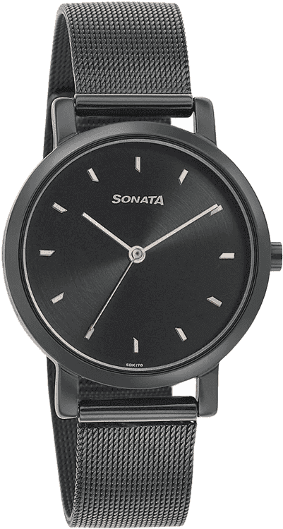 Sonata Ladies Black Strap Watch For Women Sonata Ladies Ladies